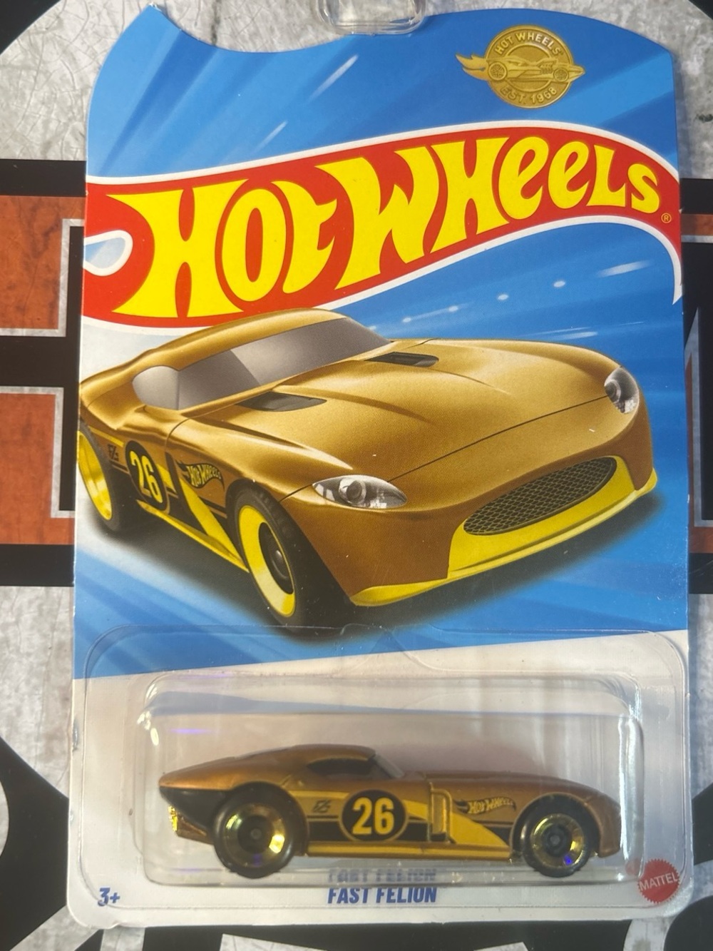 Hot Wheels Fast Felion Toy Car - Metallic Gold